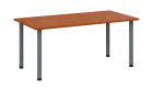 CRTR 160 jídelní stůl, kovová podnož stříbrná, deska 25 mm, 1600x800 mm, třešeň šumavská